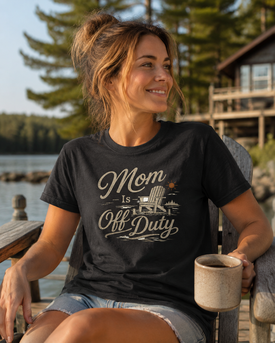 Mom Is Off Duty Women’s T-Shirt | Cottage, Lake & Cabin Mom Tee