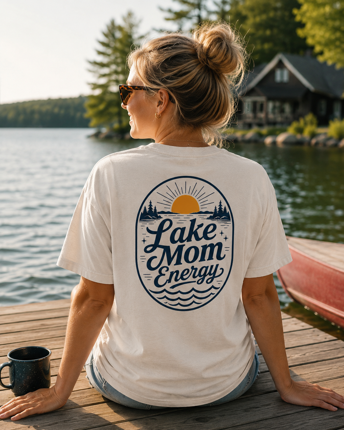 Lake Mom Energy Women’s T-Shirt – Lake Life & Cottage Shirt