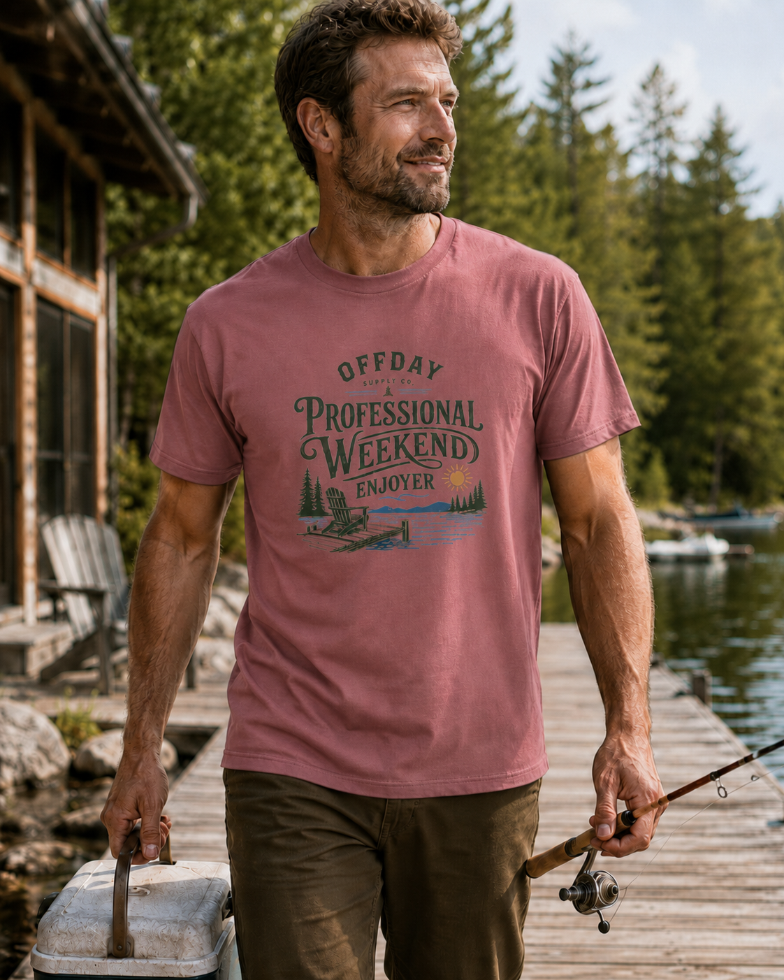 Professional Weekend Enjoyer Men’s T-Shirt | Cottage Weekend & Lake Life Graphic Tee