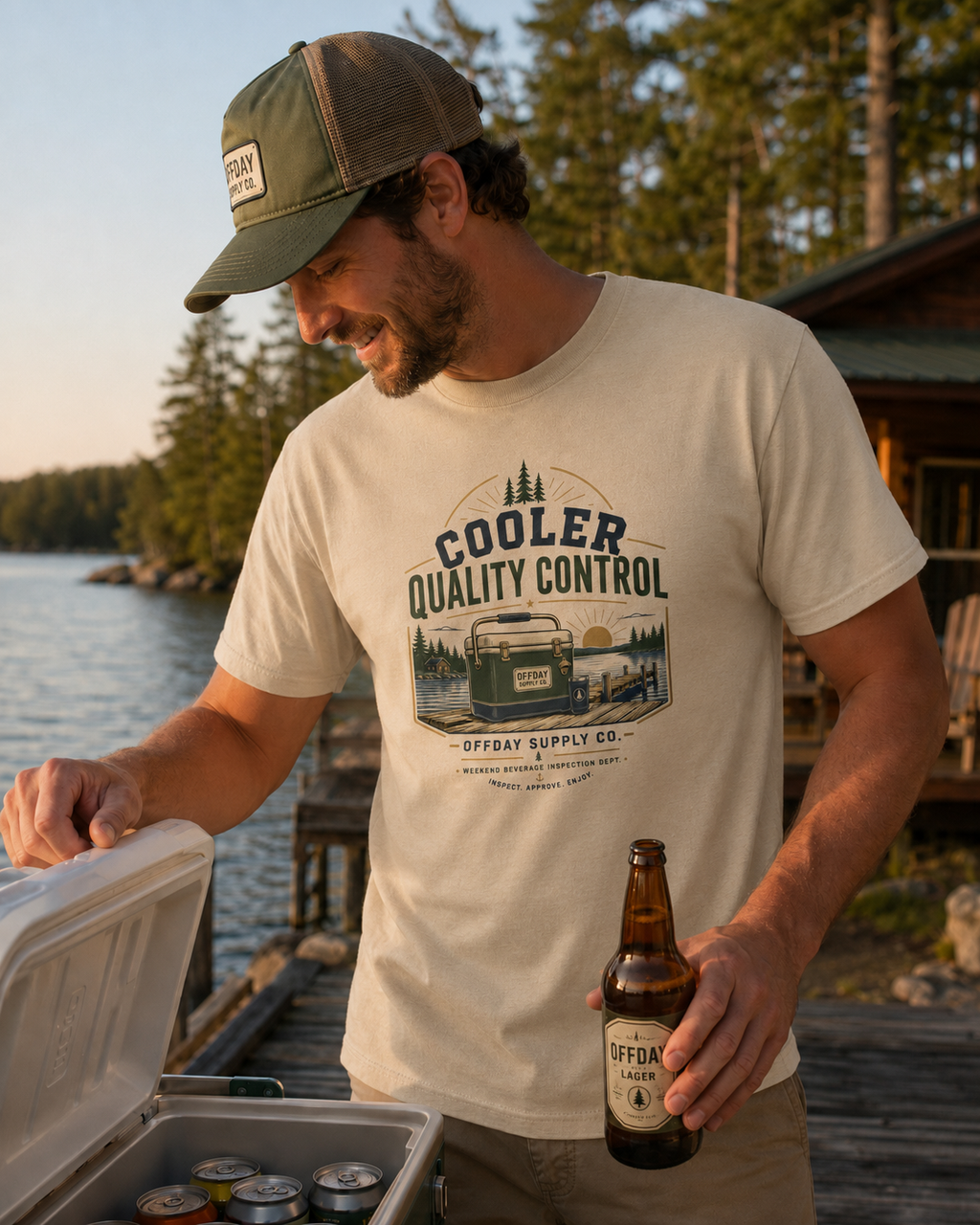 Cooler Quality Control Men’s T-Shirt | Funny Lake Weekend & Cottage Graphic Tee